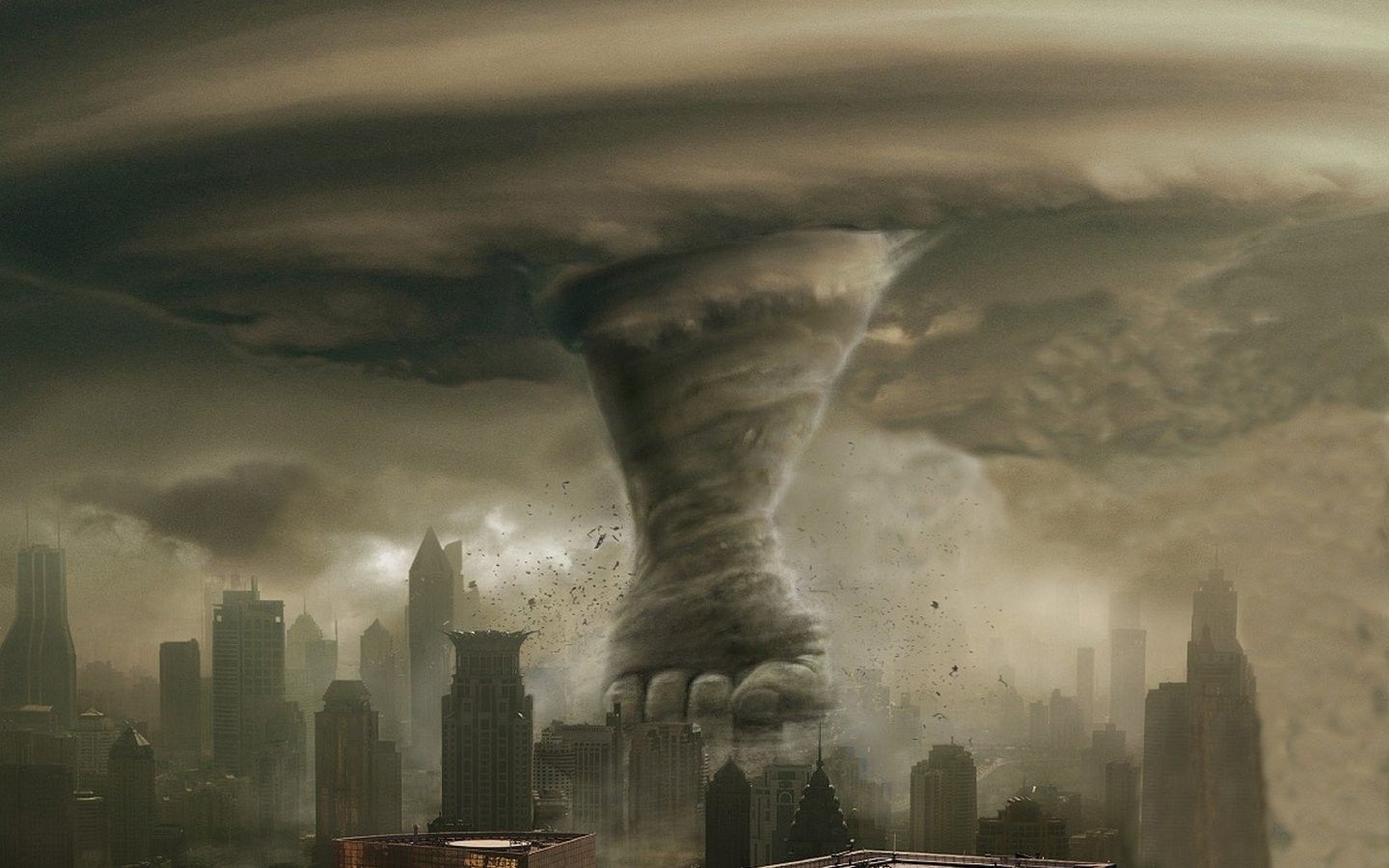 cityscapes, storm, fists, tornadoes, vortex, debris :: Wallpapers
