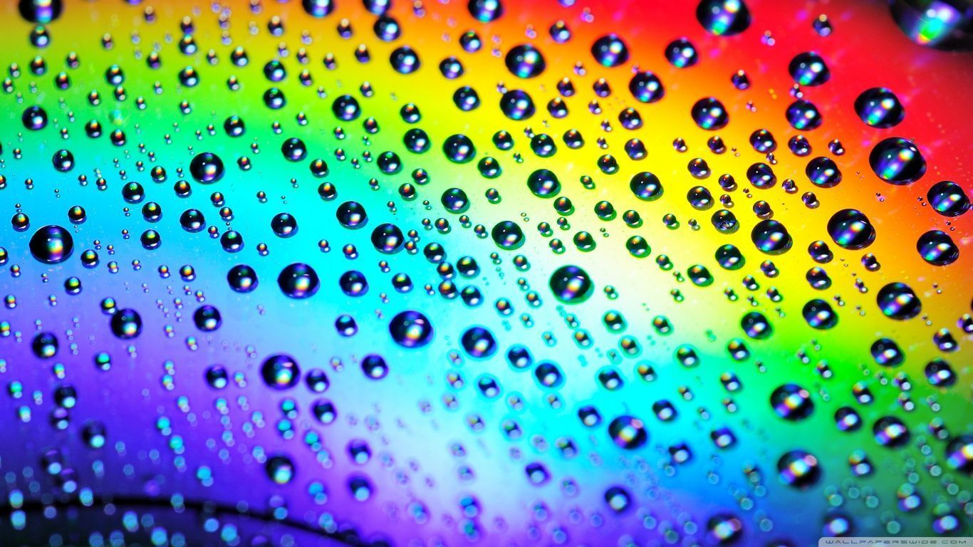 Rainbow Raindrops HD desktop wallpaper Widescreen High resolution