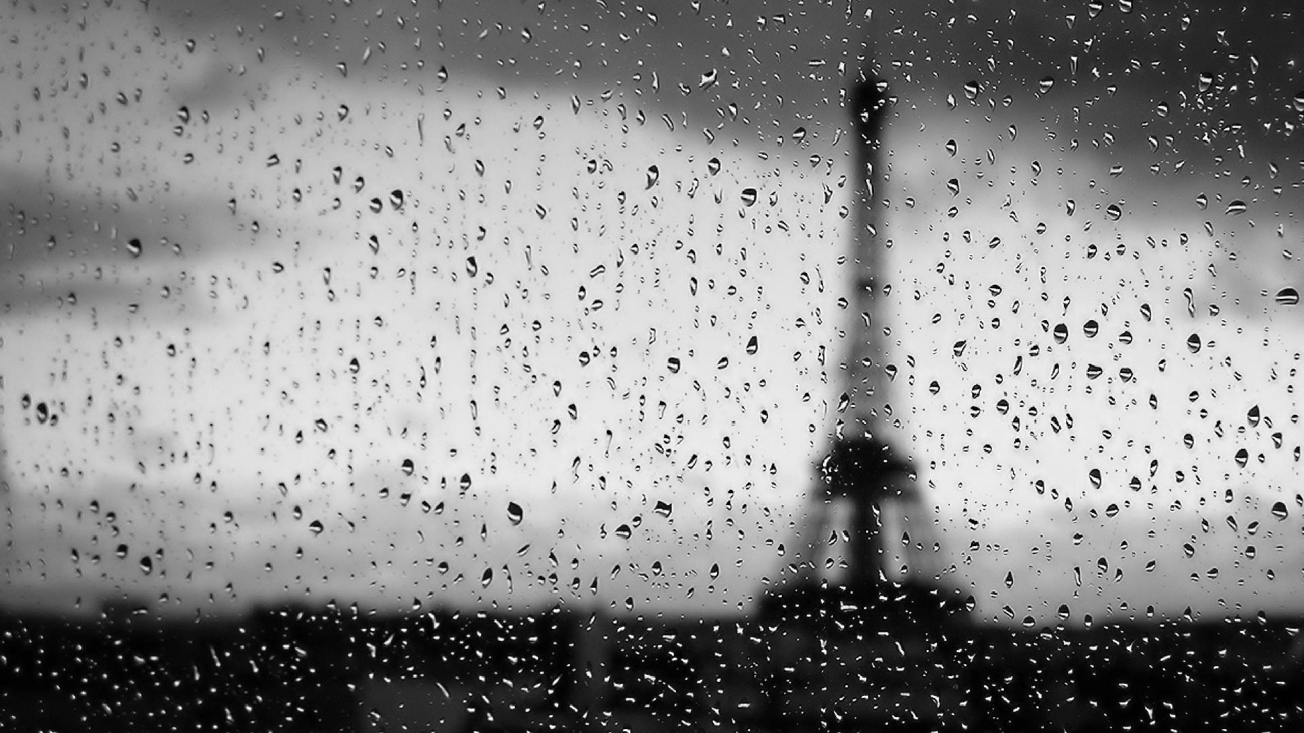 Eiffel Tower water black and white rain drops wallpaper ...