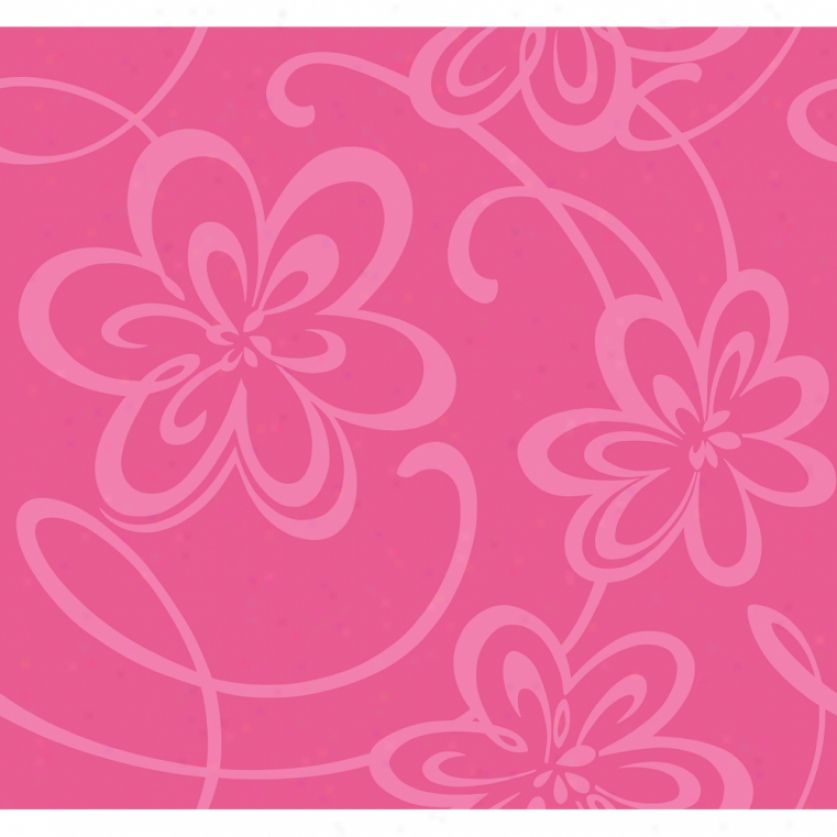 Glitter Floral Hot Pink Wallpaper @ Wall Decals @ The Home ...
