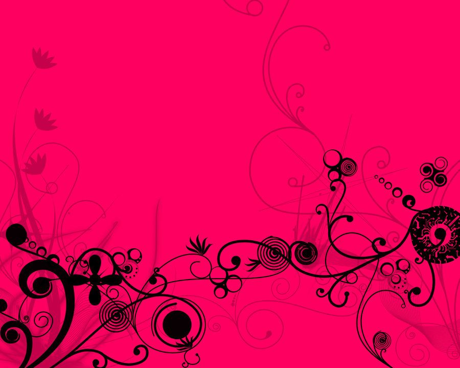 Pink And Black Floral Wallpaper - Widescreen HD Wallpapers