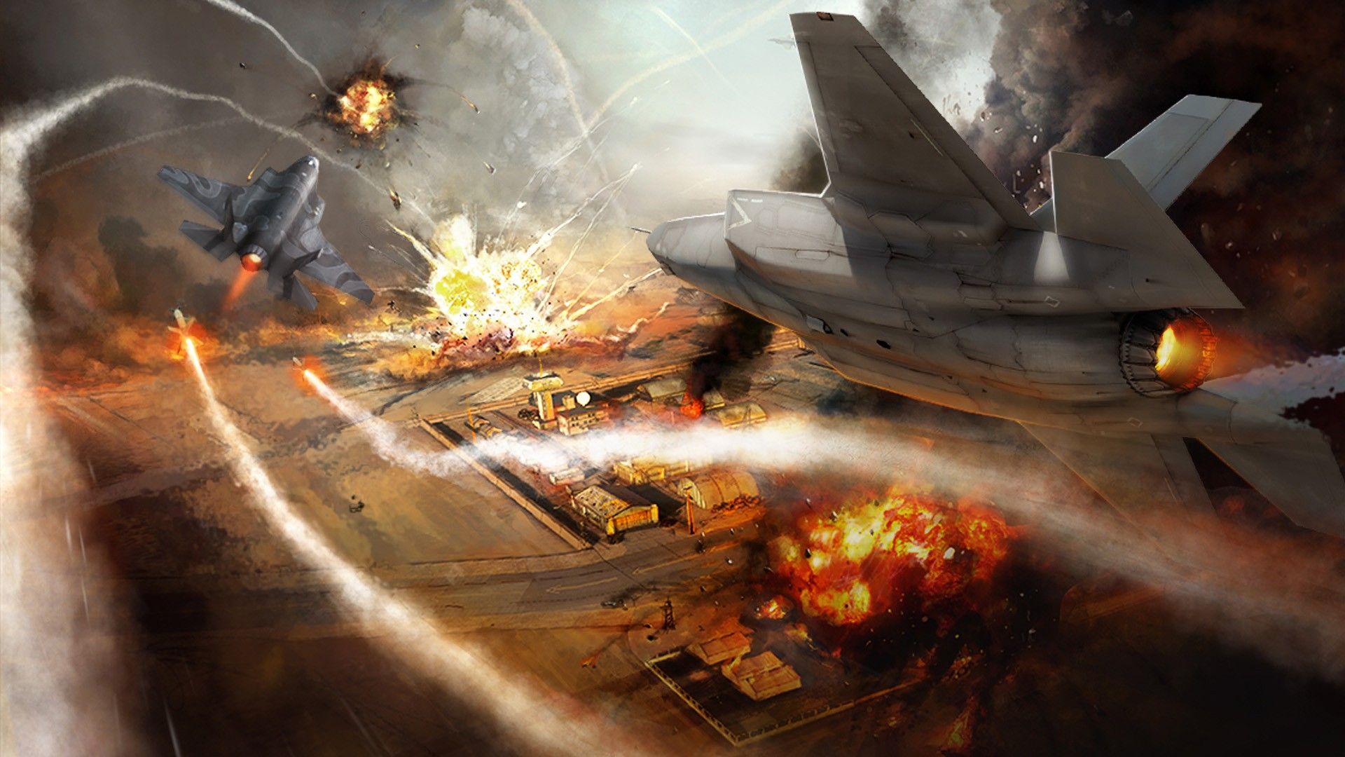explosions, dogfight, battles, F-35 Lightning II, air, HAWX 2 ...