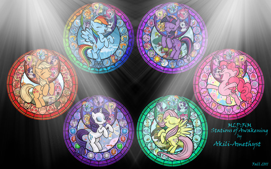 MLP:FiM Stained Glass Wallpaper by Akili-Amethyst on DeviantArt