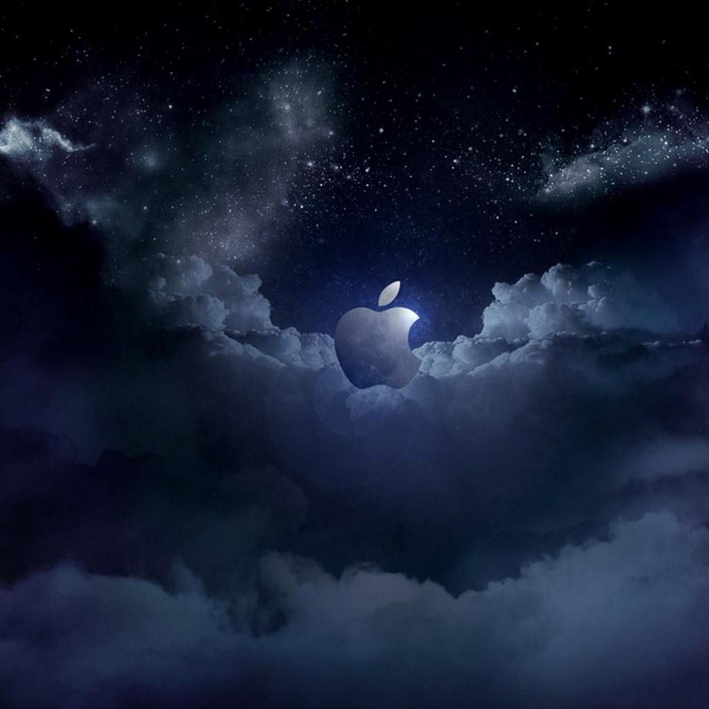 Cloudy Apple Logo iPad Wallpaper | ipadflava.com