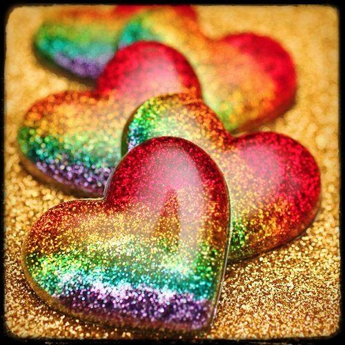 Loveable Heart Shapes - Colorful Heart Wallpaper - Glittering I ...