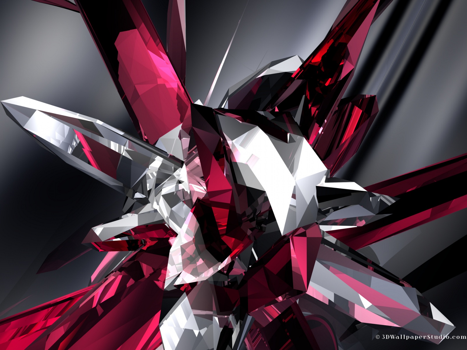 3D crystal abstract wallpapers 1600x1200
