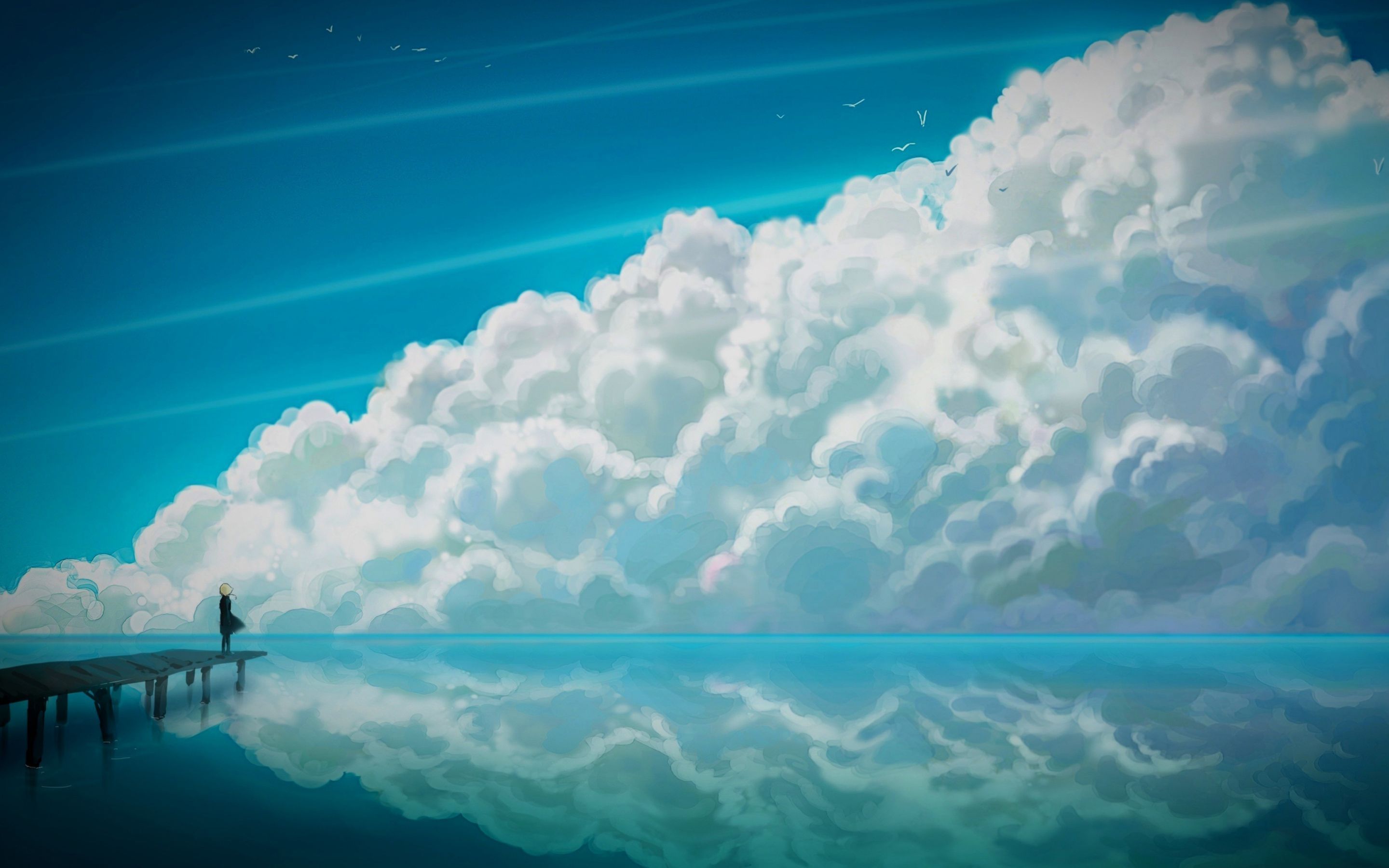 Blue Anime Sky Download HD Wallpapers From MG WallpaperDownload