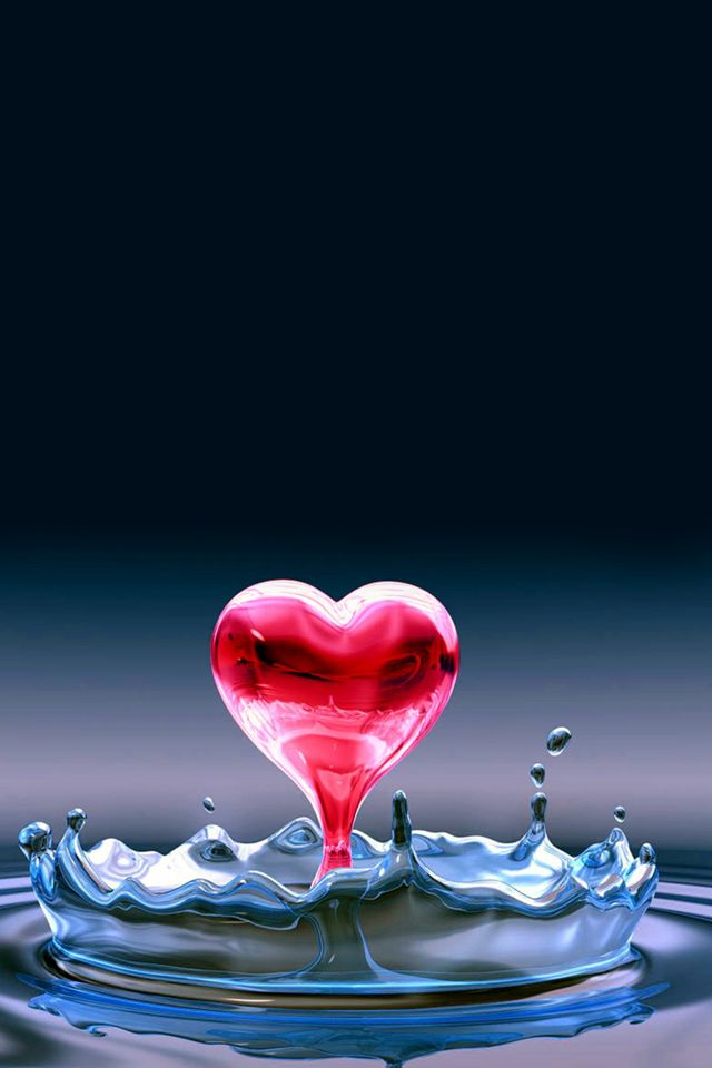 3d hearts red droplet wallpaper iPhone | iphone wallpapers - and ...