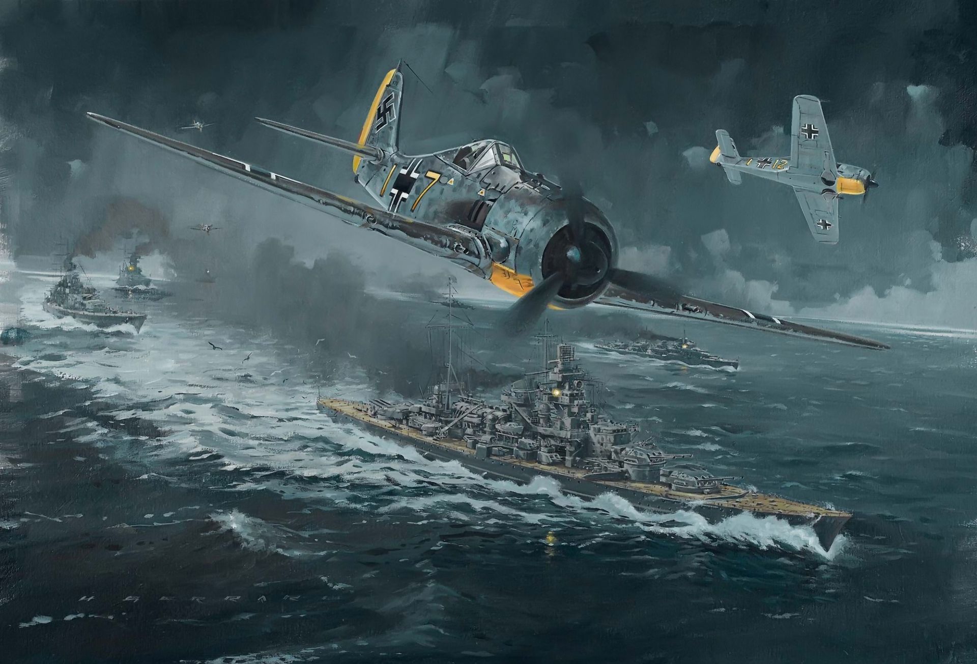 Plane, Ship, Attack, World War Ii wallpapers is