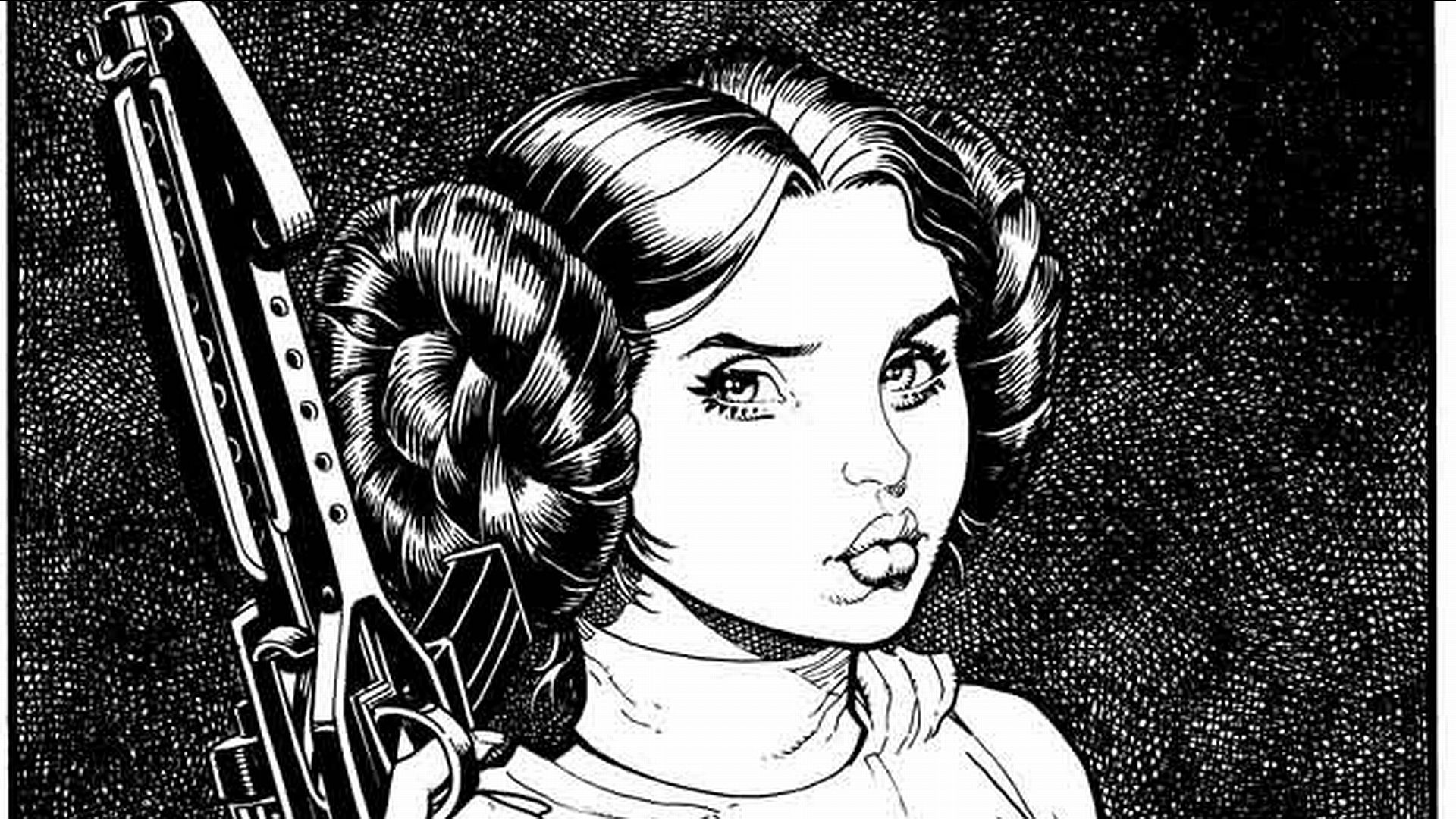 Princess Leia Drawing Wallpaper Hd 20336 - HD Wallpaper Expert