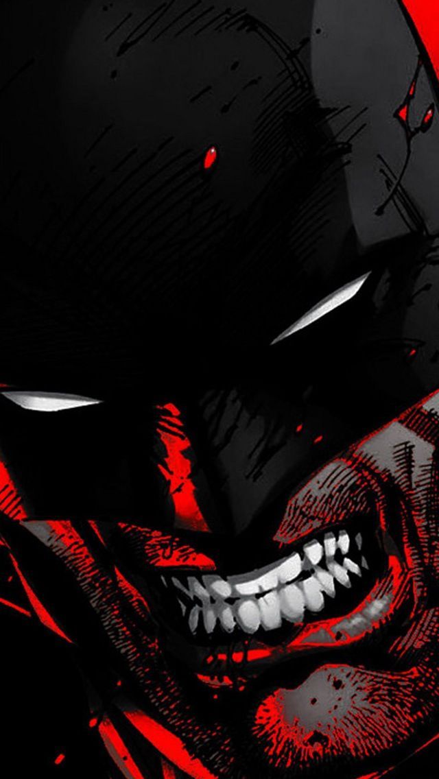 Red Batman Grinning iPhone 5 Wallpaper 640x1136