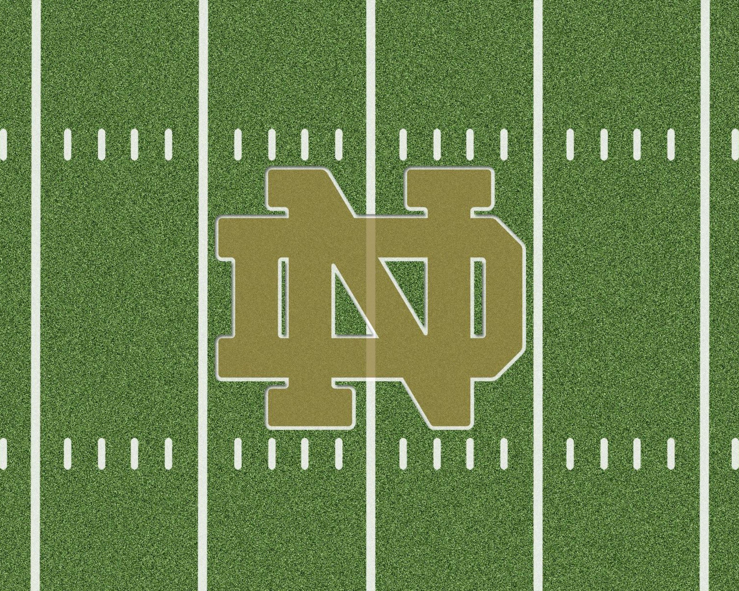 Notre Dame Logo On Football Field | HD Wallpapers