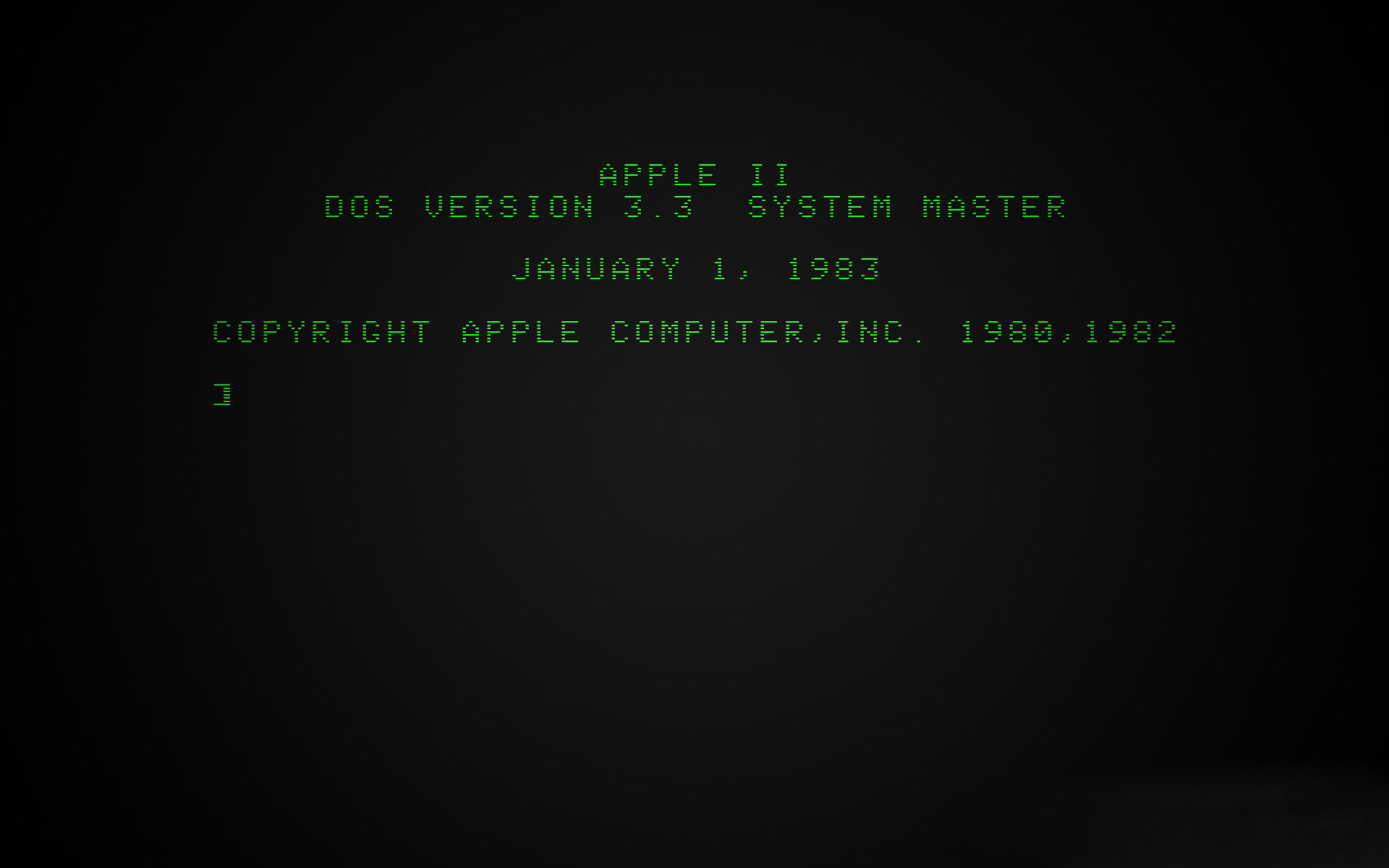 Apple II Boot Screen Wallpaper
