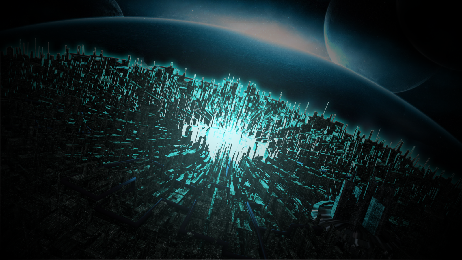3D Futurist City Planet Wallpaper by NekoKawaii11 on DeviantArt