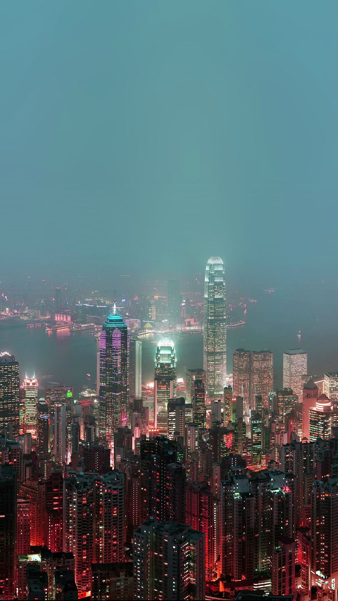 Skyline Hongkong Fire City Night Live iPhone 6 Wallpaper Download