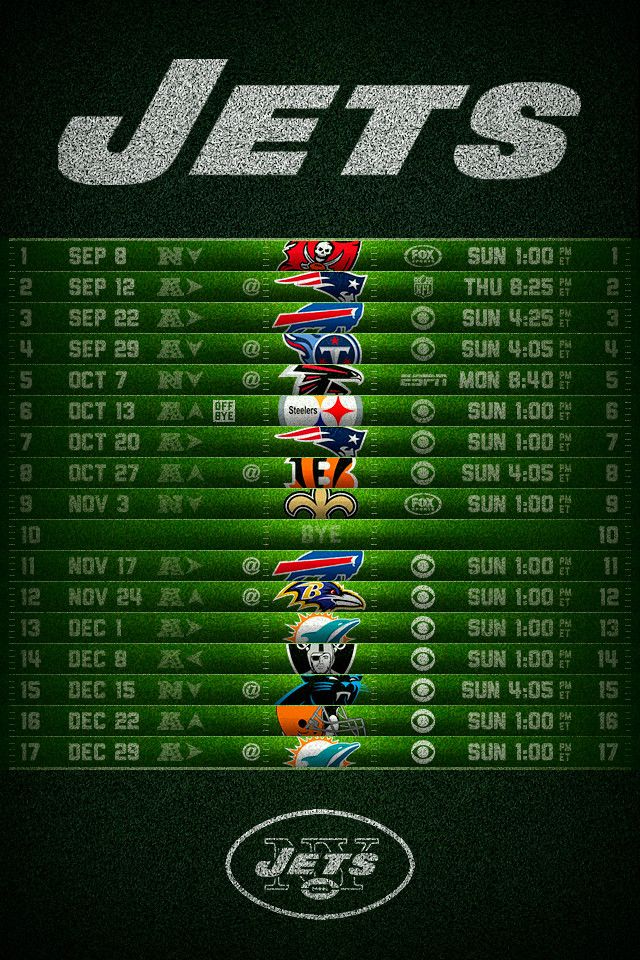 New York Jets 2013 Football Schedule iPhone 4 Wallpaper 640x960