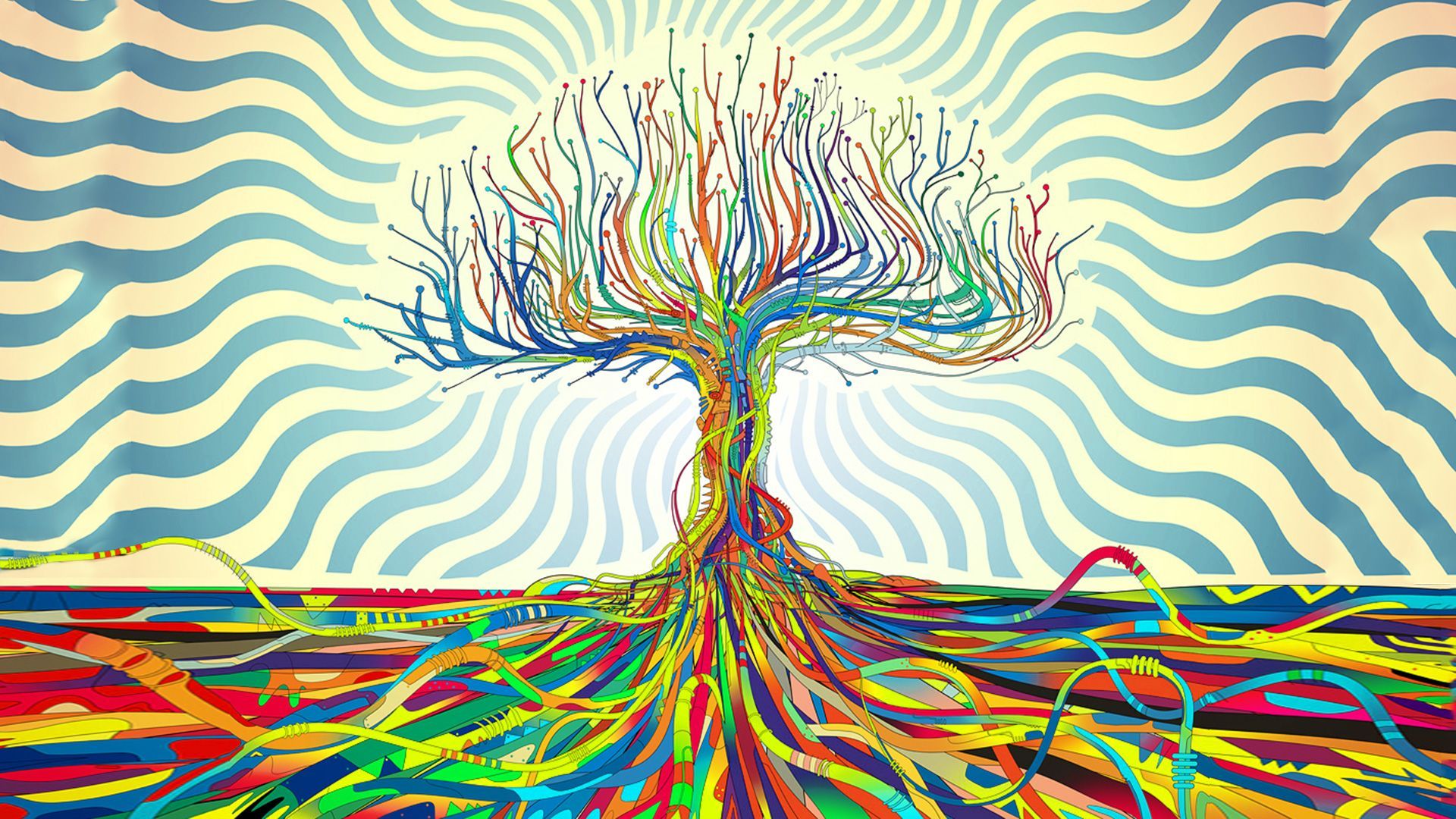 52060 abstract trippy colorful trippy colorful tree