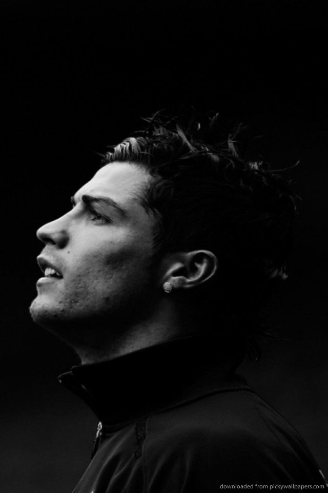 Download Cristiano Ronaldo Black And White Profile Wallpaper For