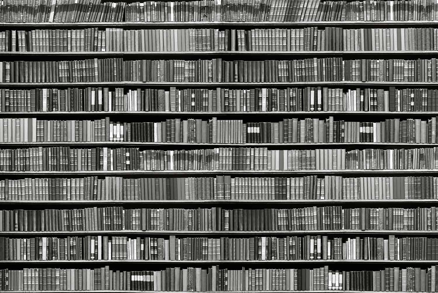 Books black and white wall mural Photo wallpaper Library