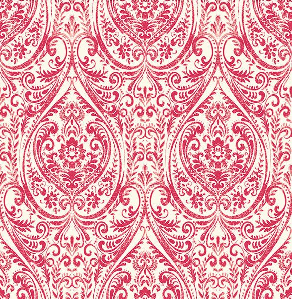 Gypsy Red Damask Wallpaper from the Kismet Collection by Brewster ...