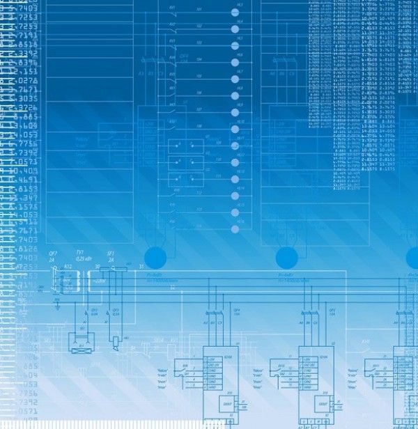 Blue High Tech Circuit Board Vector Background - Backgrounds free