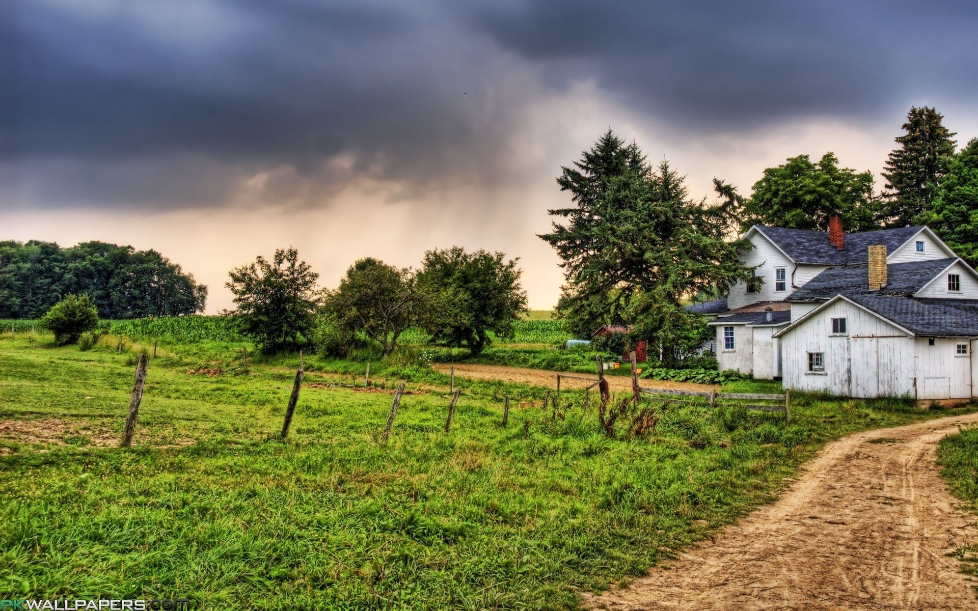 Country home under stormy sky wallpaper | AllWallpaper.in #16551 ...