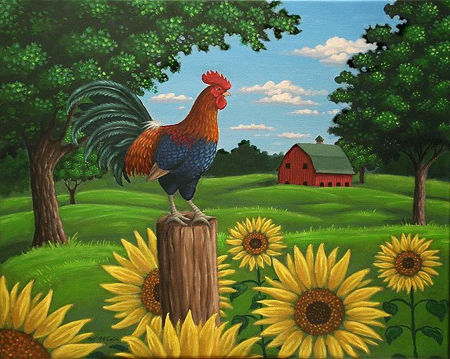 Hen House Wallpaper Border | Country Chicken Farm Rooster ...