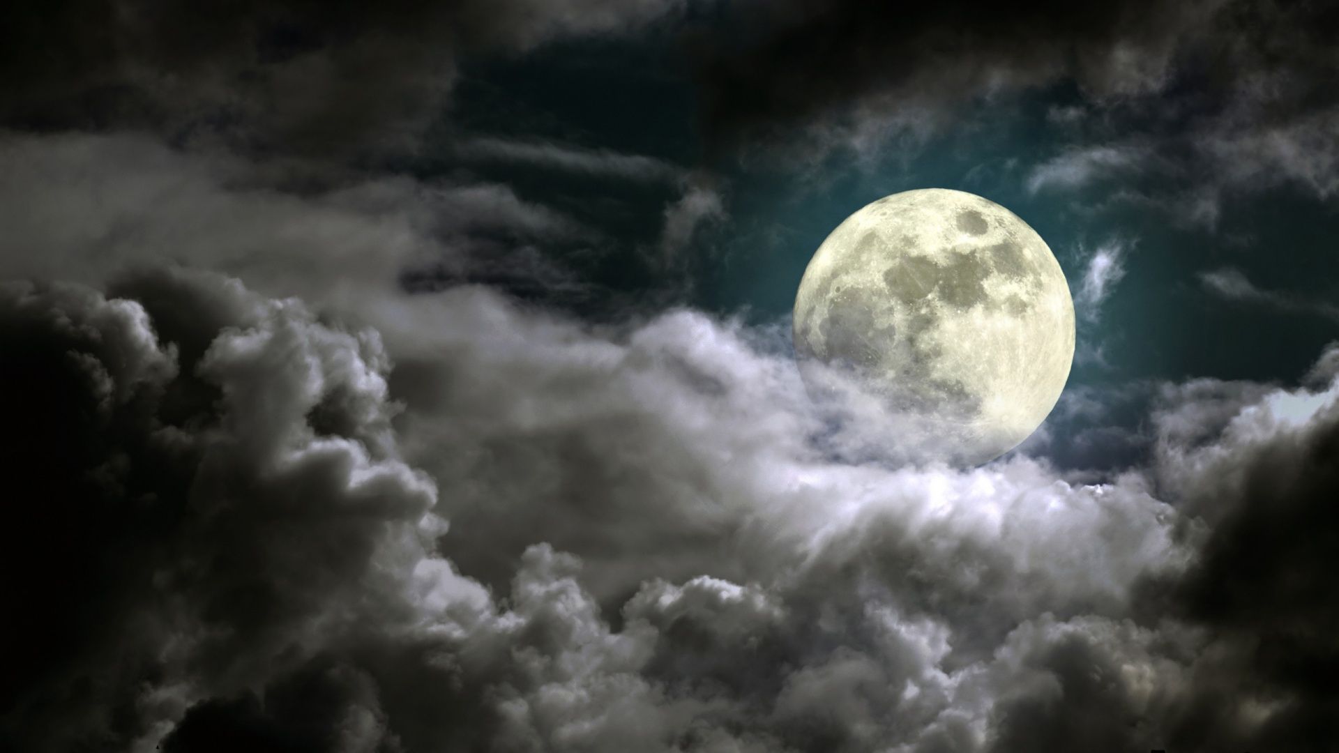 White Moon Wallpaper Beautiful Clouds HD Image Sky Picture