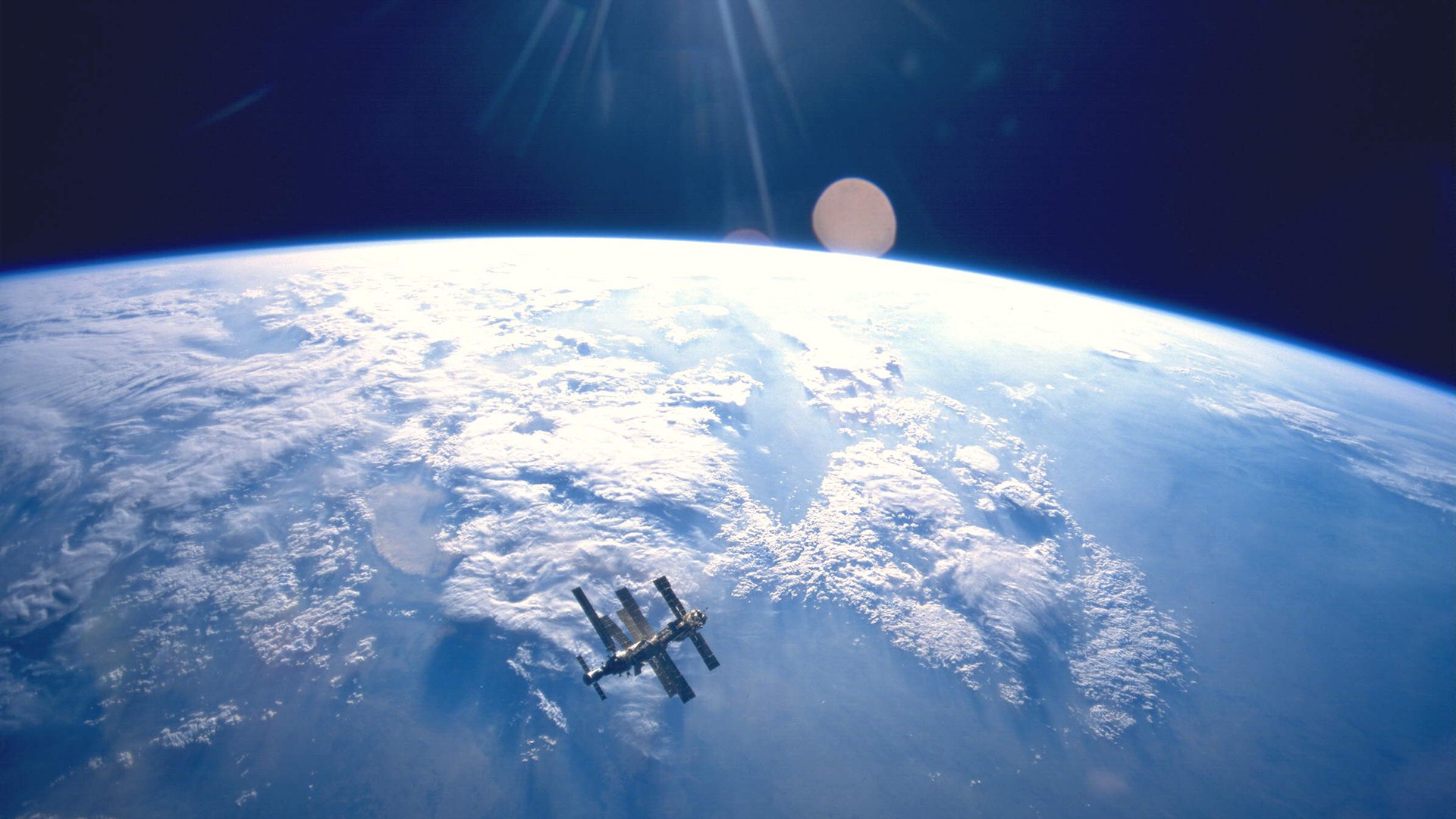 Clouds Earth International Space Station Lens Flare NASA Orbit ...