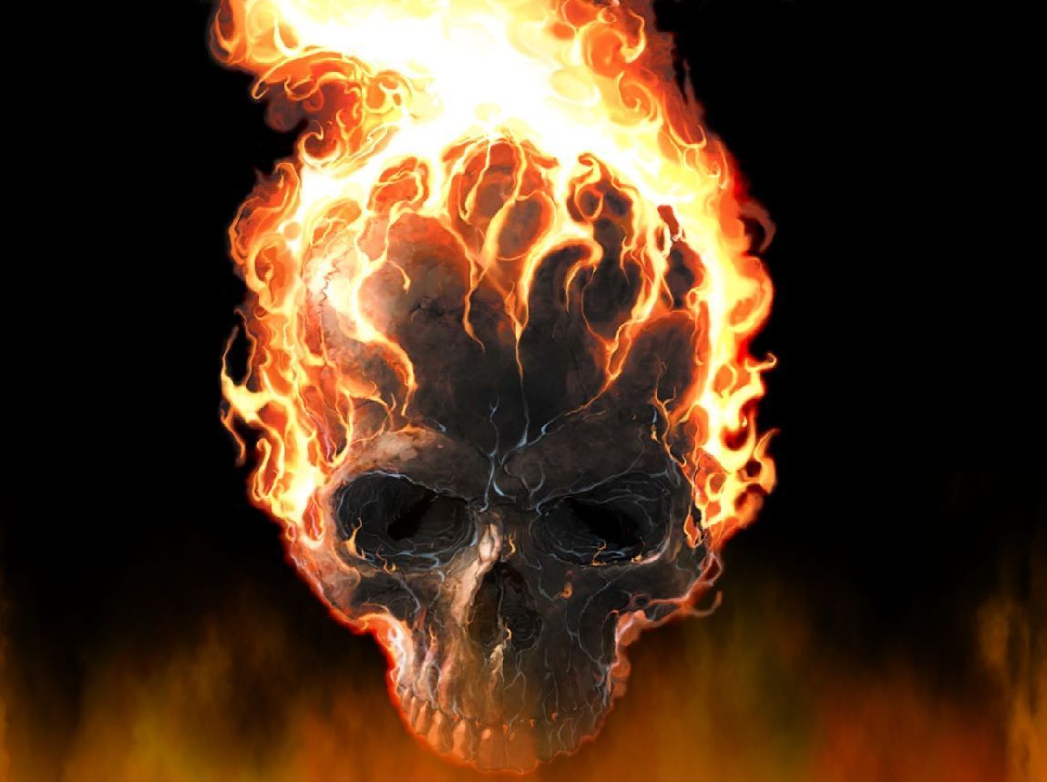 Skull on fire wallpaper - danasrhp.top