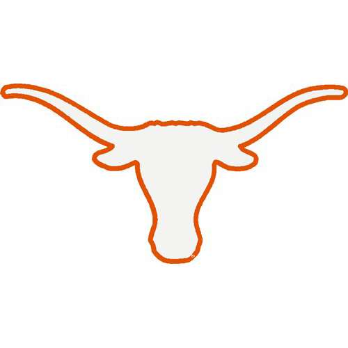 Texas Longhorns Transfer Decal - Longhorns Logo White with Orange ...