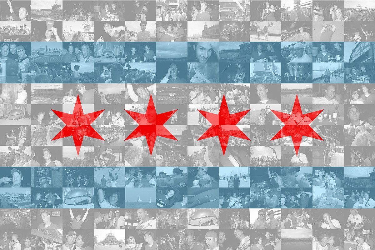 Chicago Flag Photo Mosaic Collage 36x24 by 101MemoriesMosaics