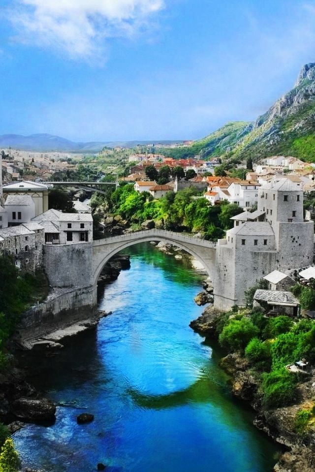 Download Wallpaper 640x960 Bosnia and herzegovina, Mostar old town ...