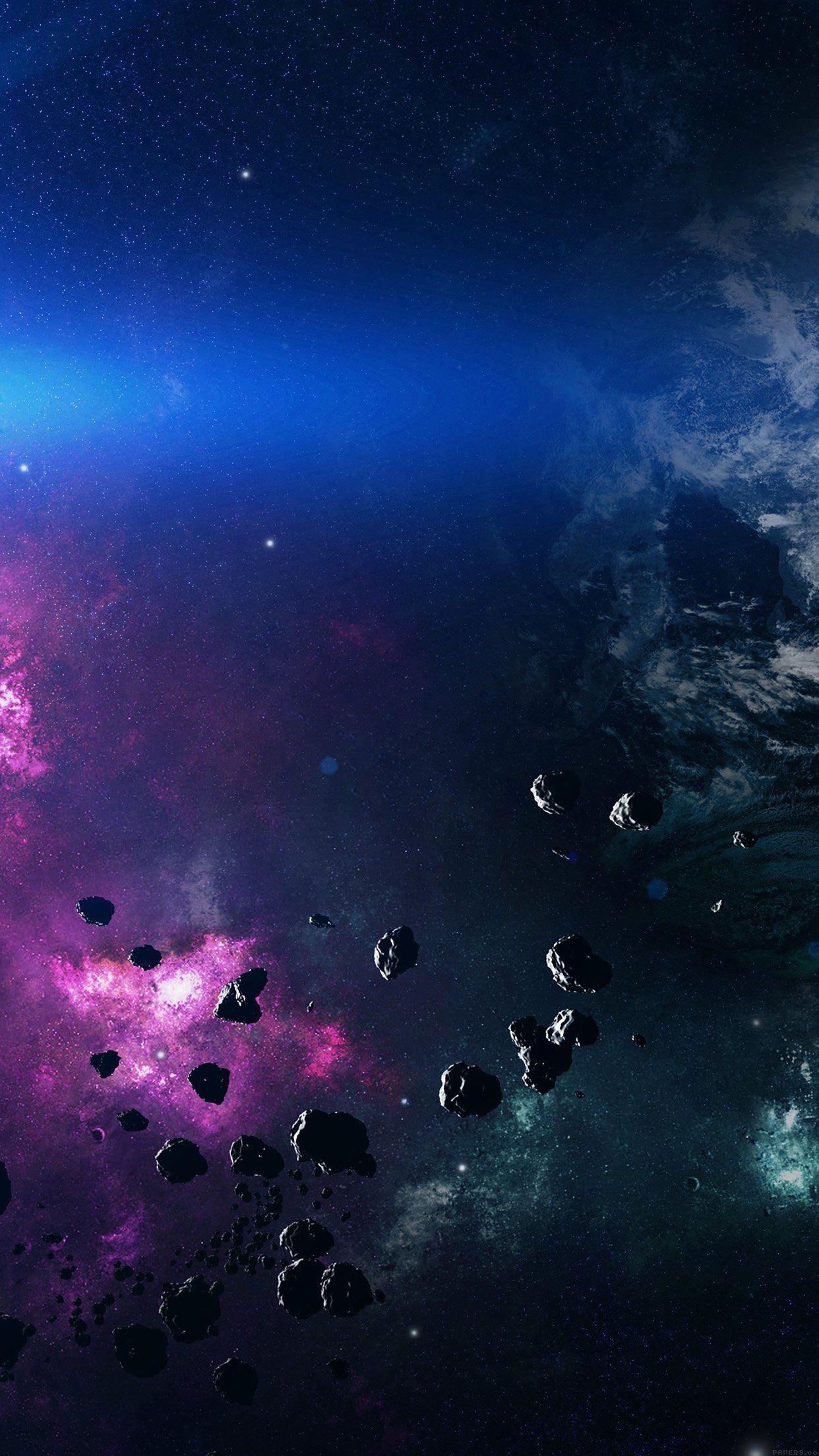 Space Asteroids Belt Purple iPhone 6 Plus HD Wallpaper | wallpaperwide
