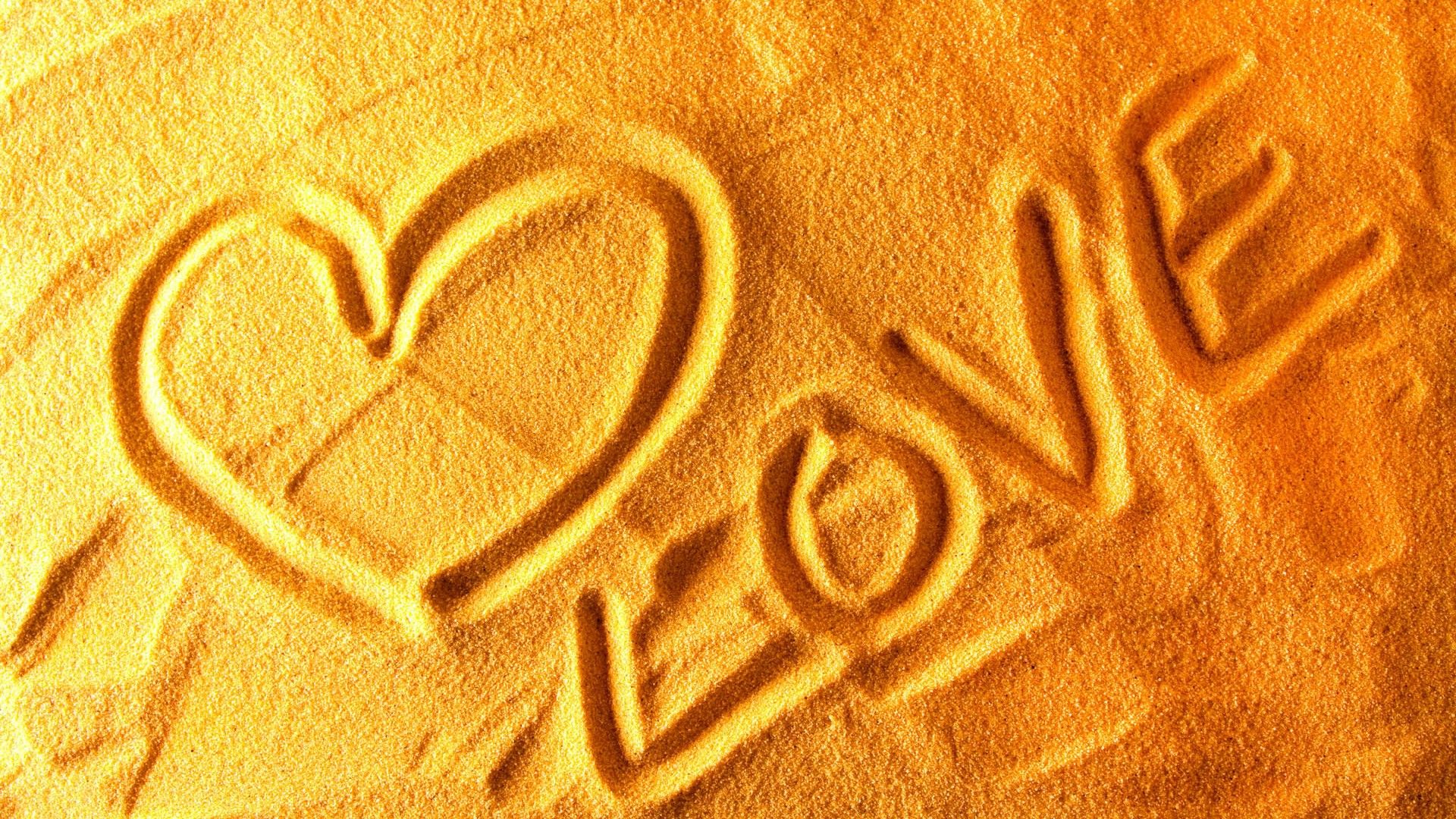 88073 Love Word In Sand 1920x1080 W