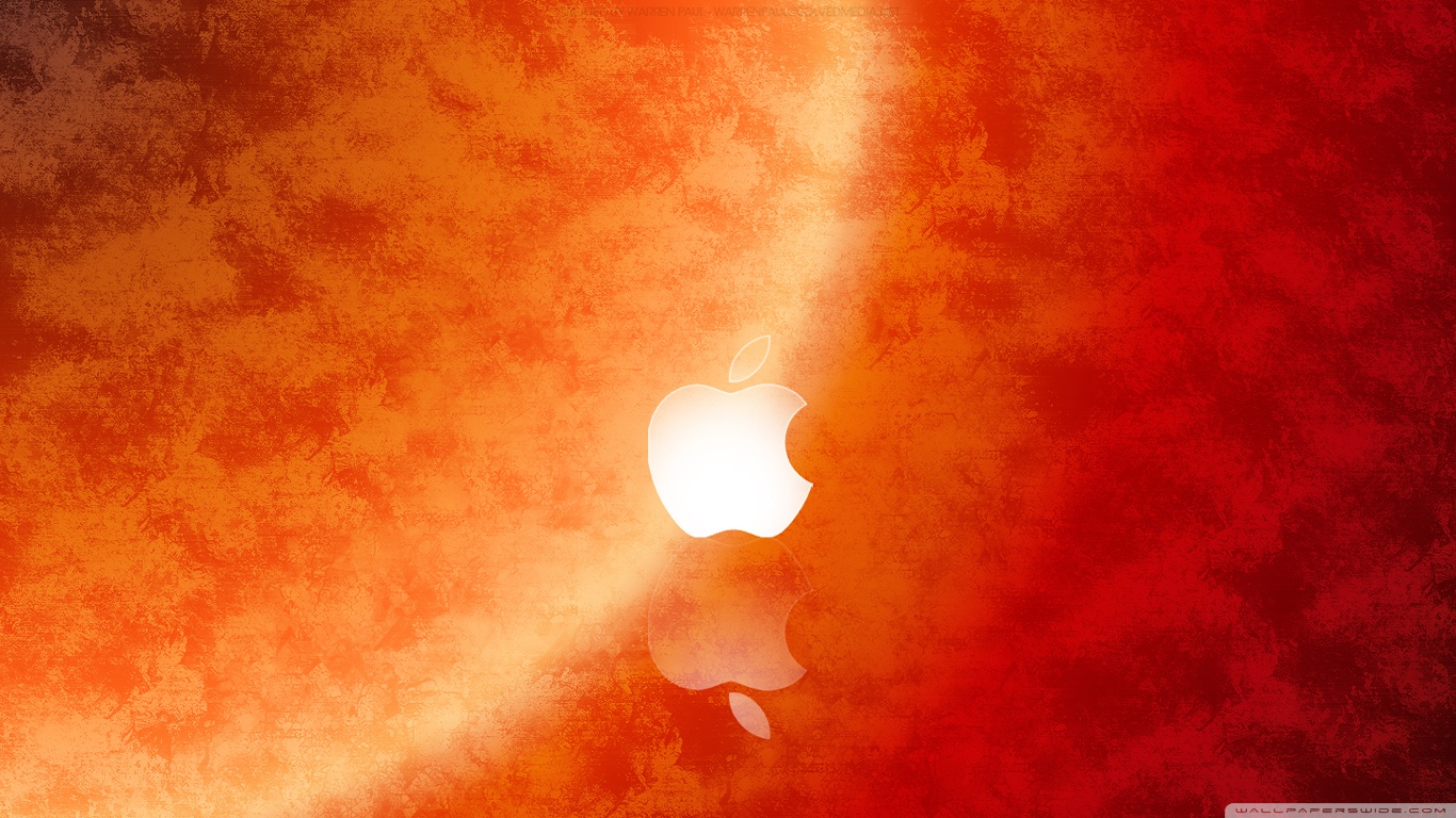Orange Brush Apple HD desktop wallpaper : Widescreen : High ...
