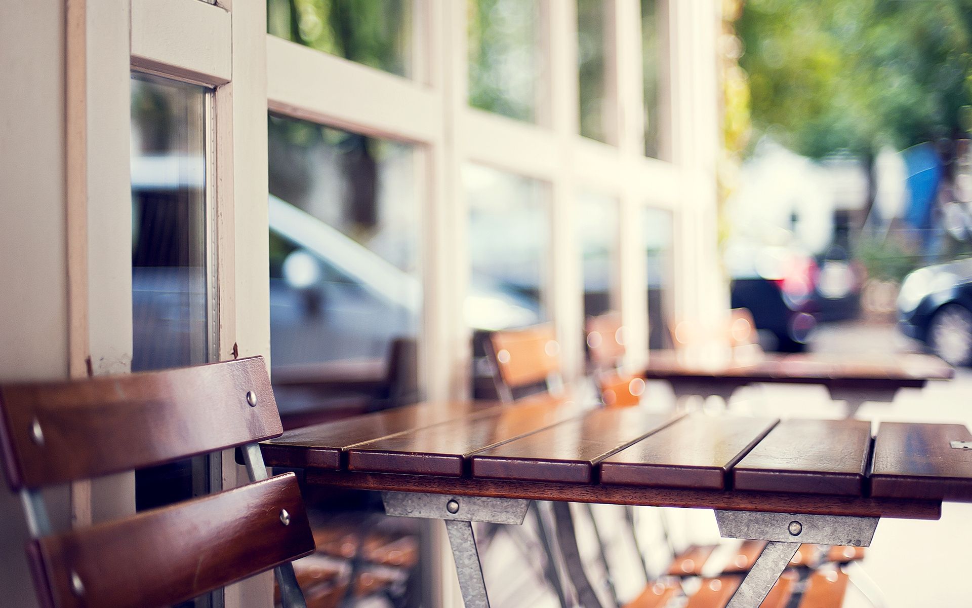 Download Wallpaper 1920x1200 City​​, Cafe, Chair, Table, Blur ...