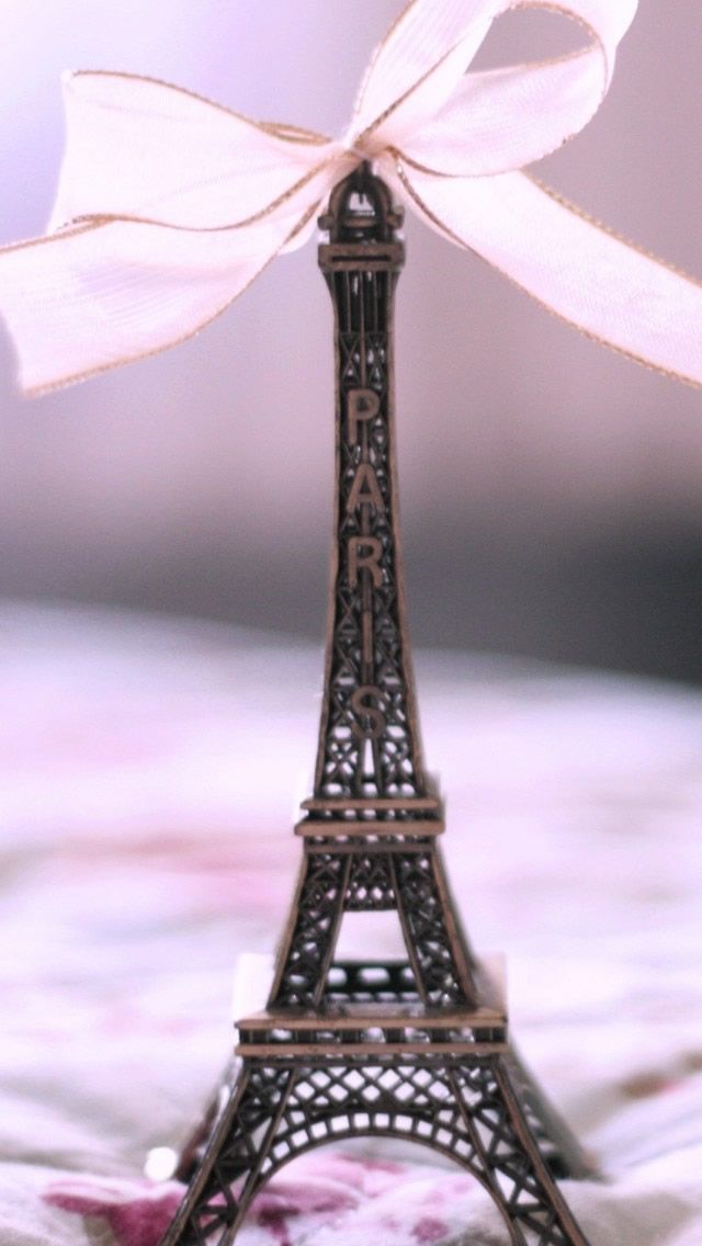 Eiffel Tower White Ribbon Wallpaper #iphone #android #girly