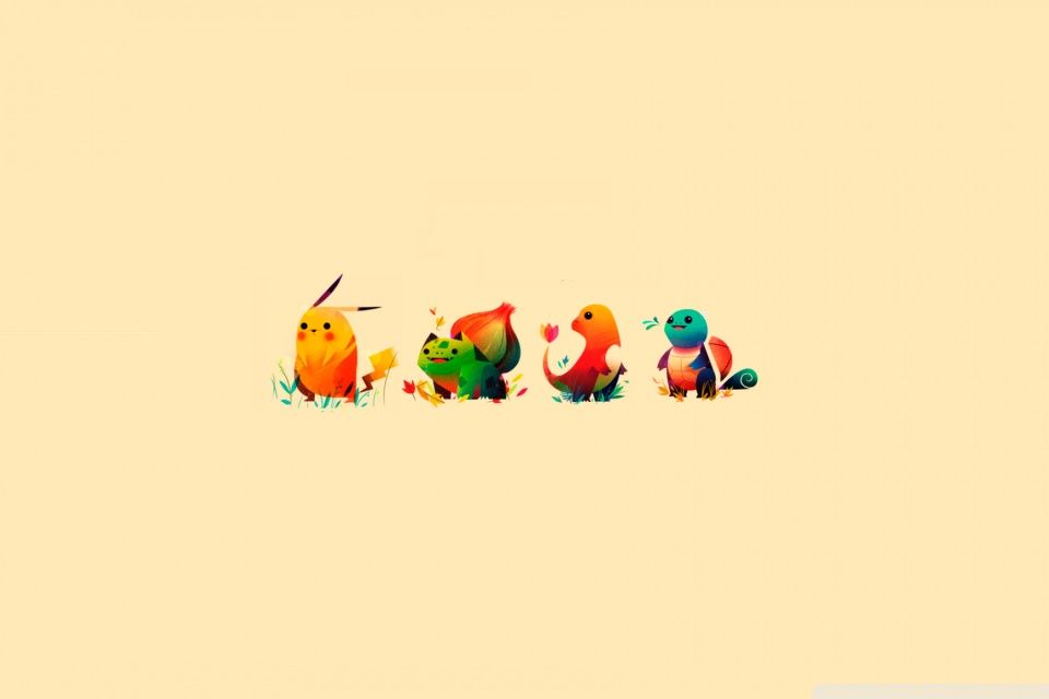 Pokemon Bulbasaur, Pikachu, Charmander, Squirtle HD desktop