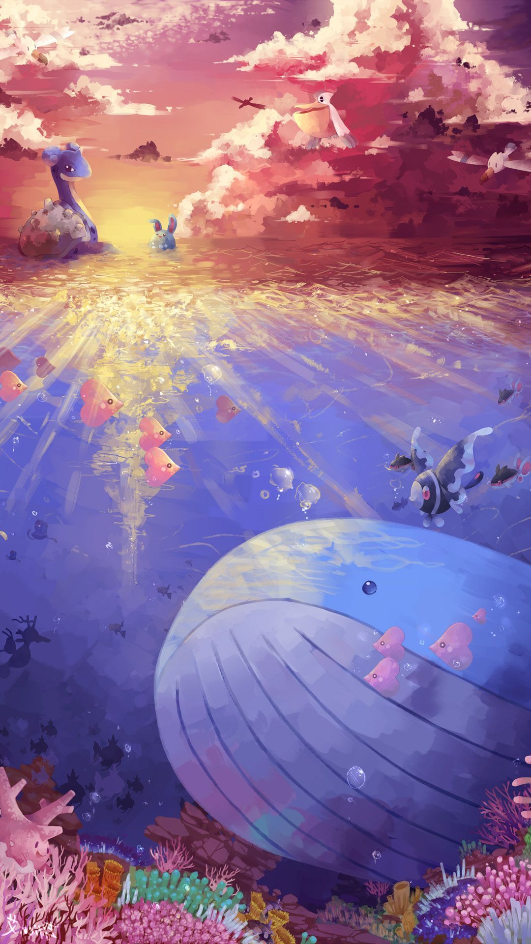 Pokemon in the sea Mobile Wallpaper 13667