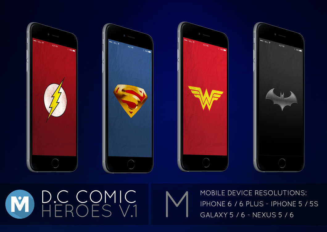 MOBILE D.C Comic Heroes 1 Wallpaper Pack by polygn on DeviantArt