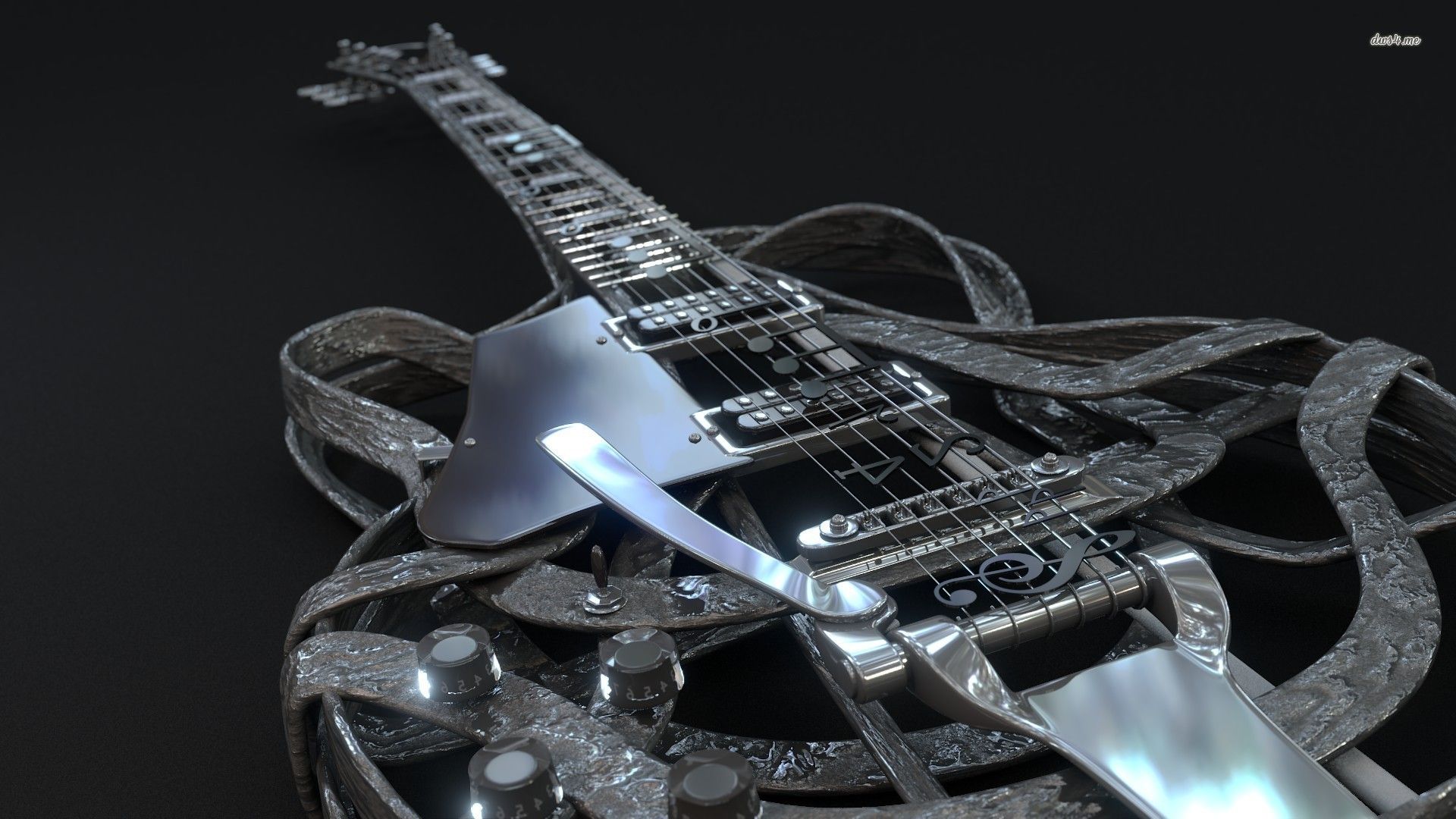 Stylized guitar wallpaper - Music wallpapers
