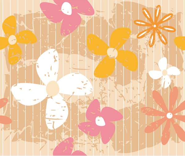 Nostalgic flower wallpaper – vector material | My Free Photoshop World