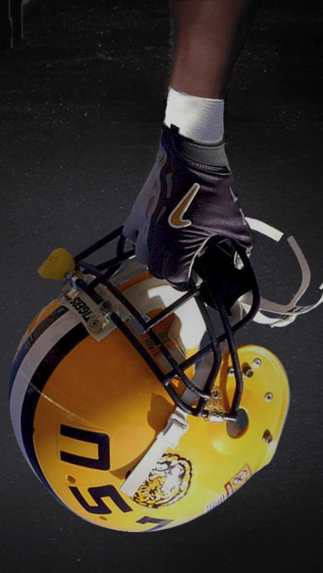 LSU Football Helmet iPhone 5 Wallpaper (640x1136)