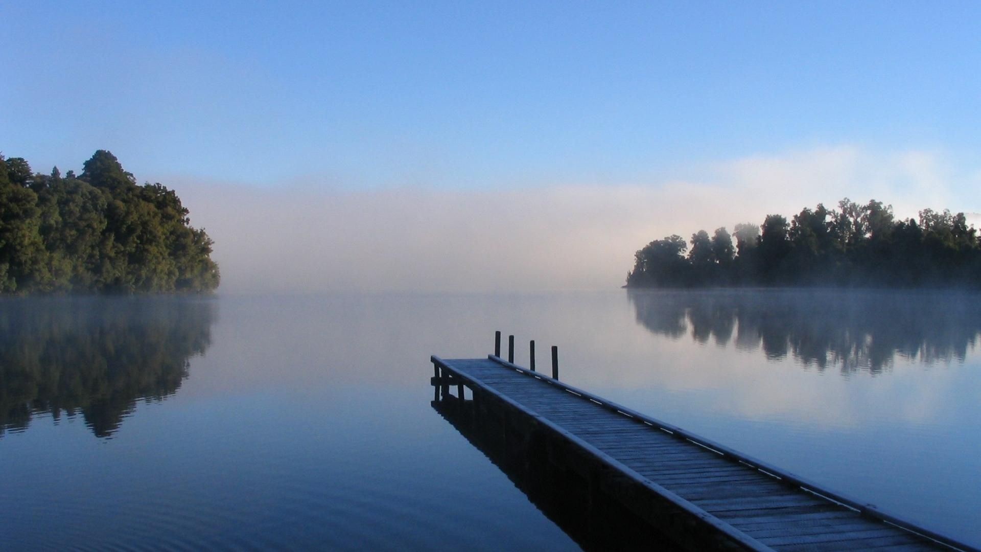 water lake landscape simple fog hd wallpaper - (#12338) - HQ ...