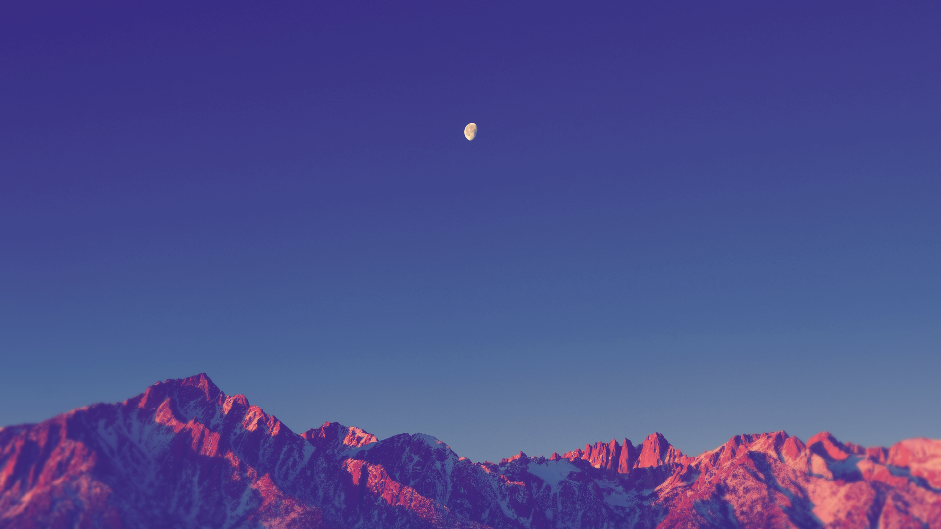 landscape, #simple, #nature, #Moon, #shadow, #mountains, #snowy ...