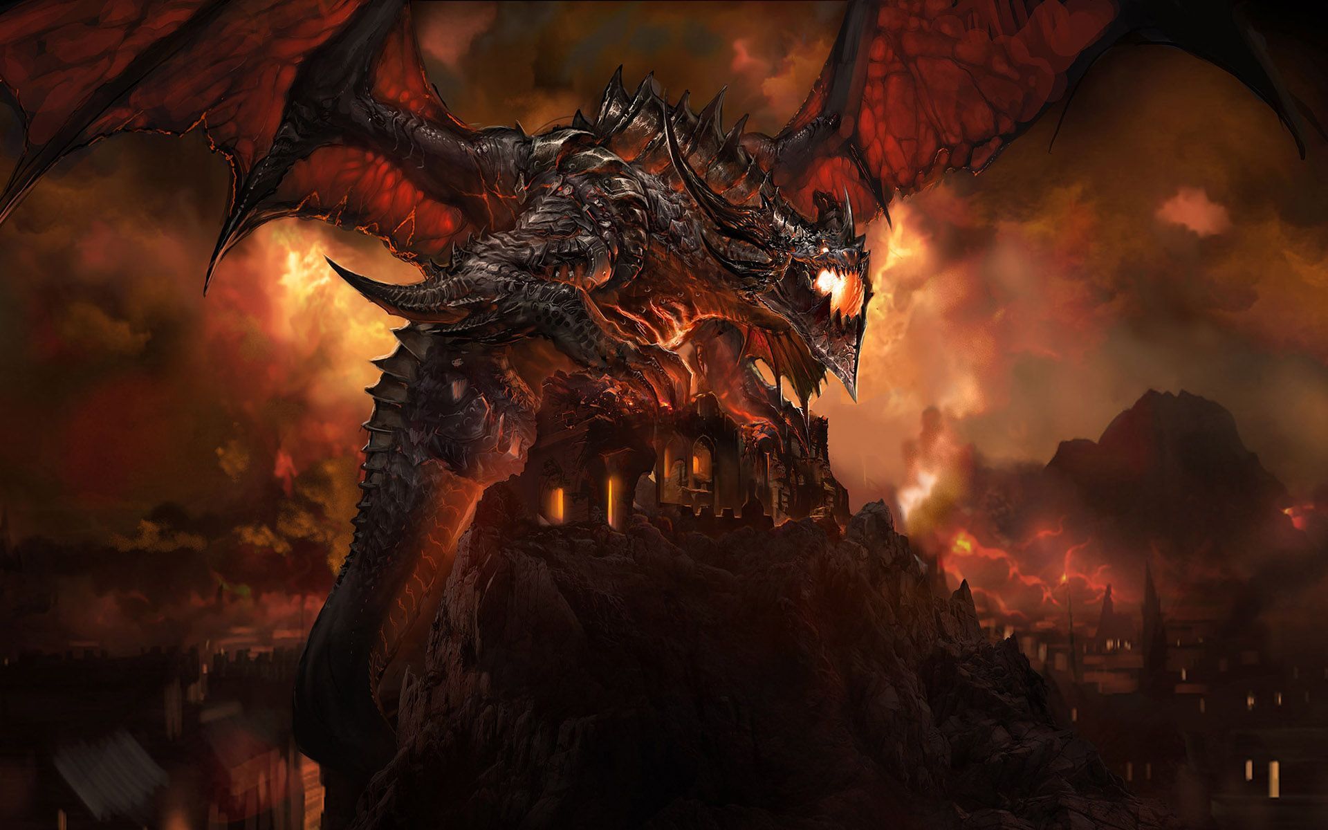 Gallery for - fire dragon desktop wallpapers