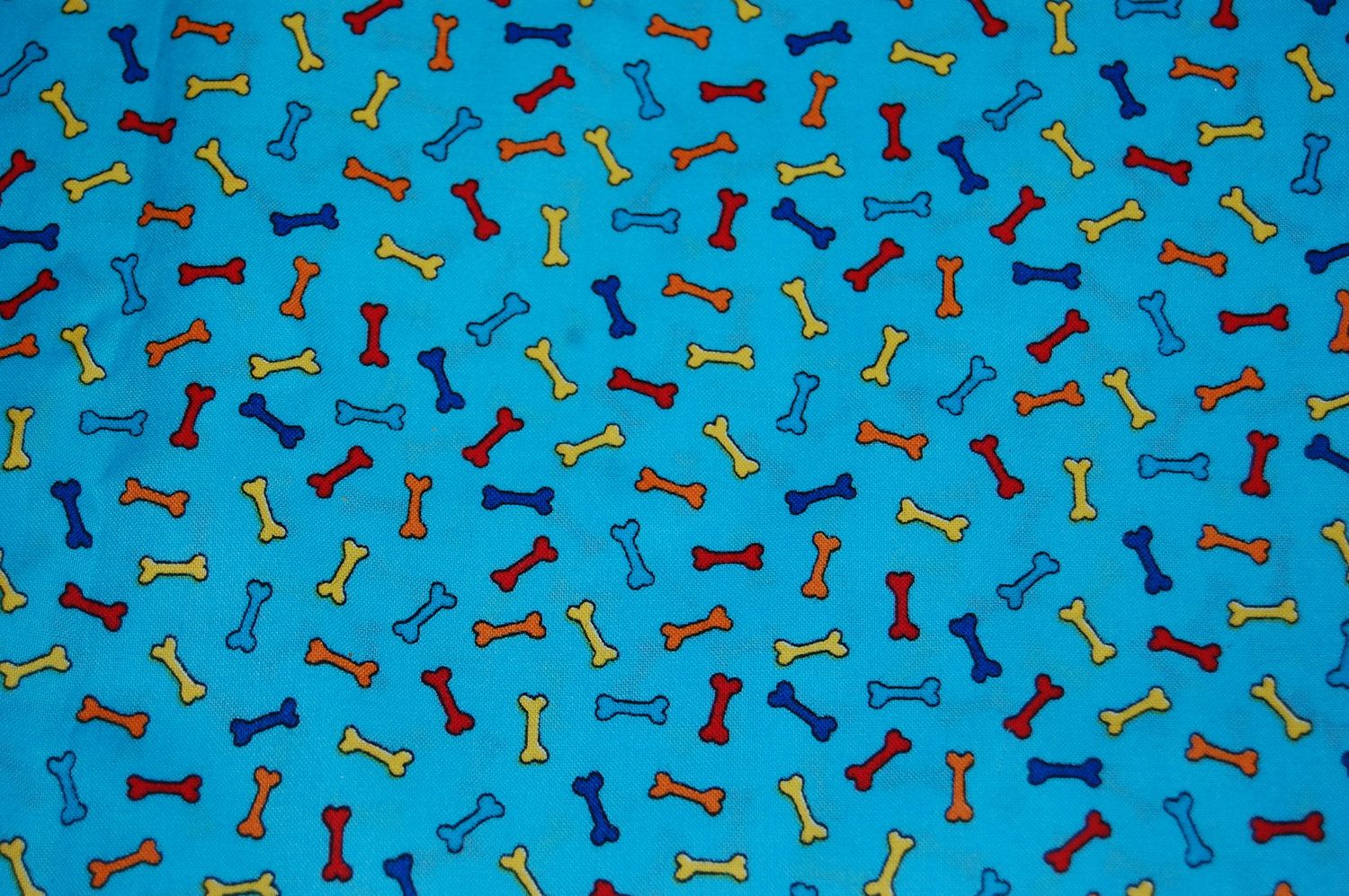 Rainbow Dog Bone Blue Fabric by CraftyIrishman on Etsy