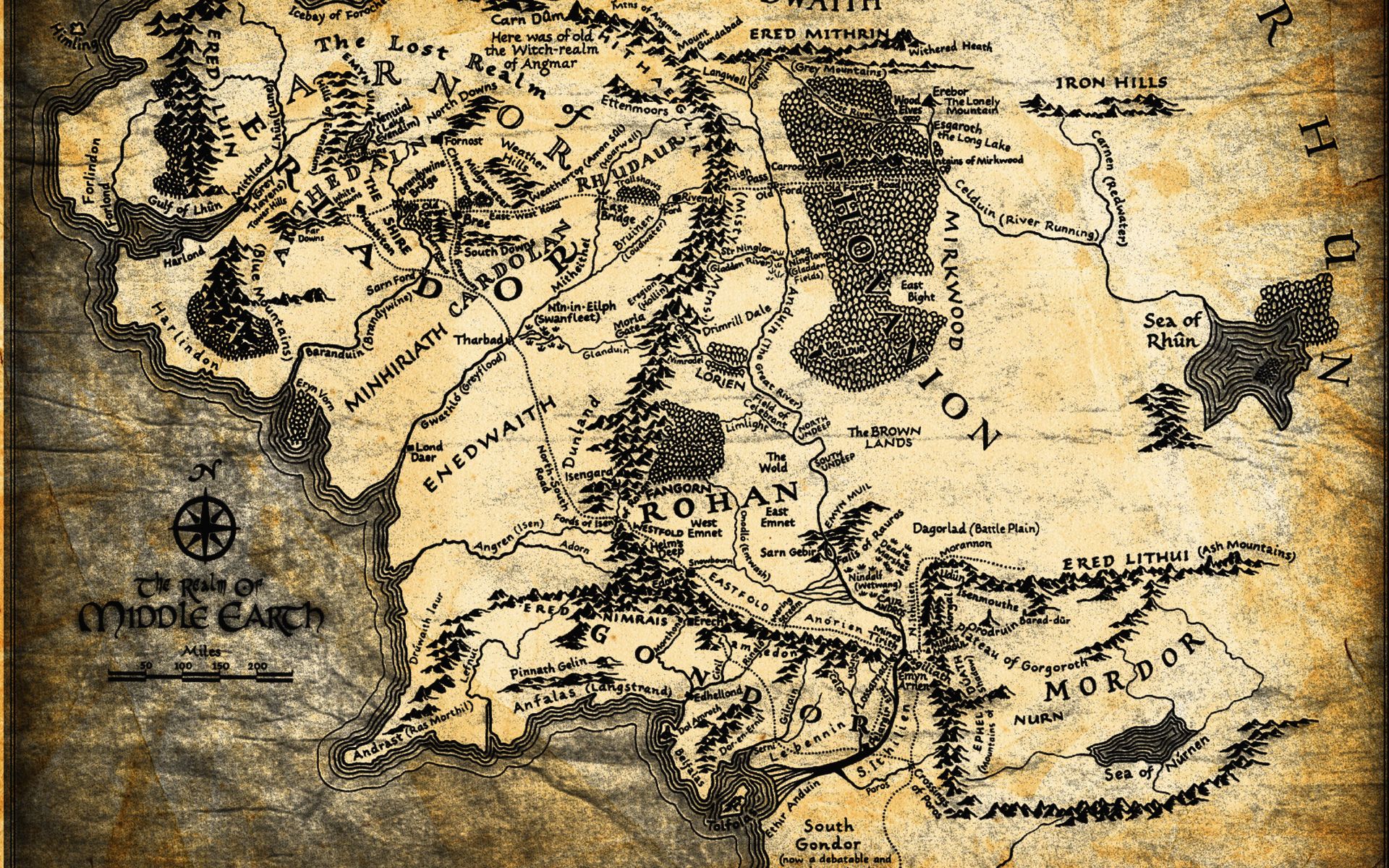 The Lord of the Rings fantasy map lotr wallpaper 1920x1200