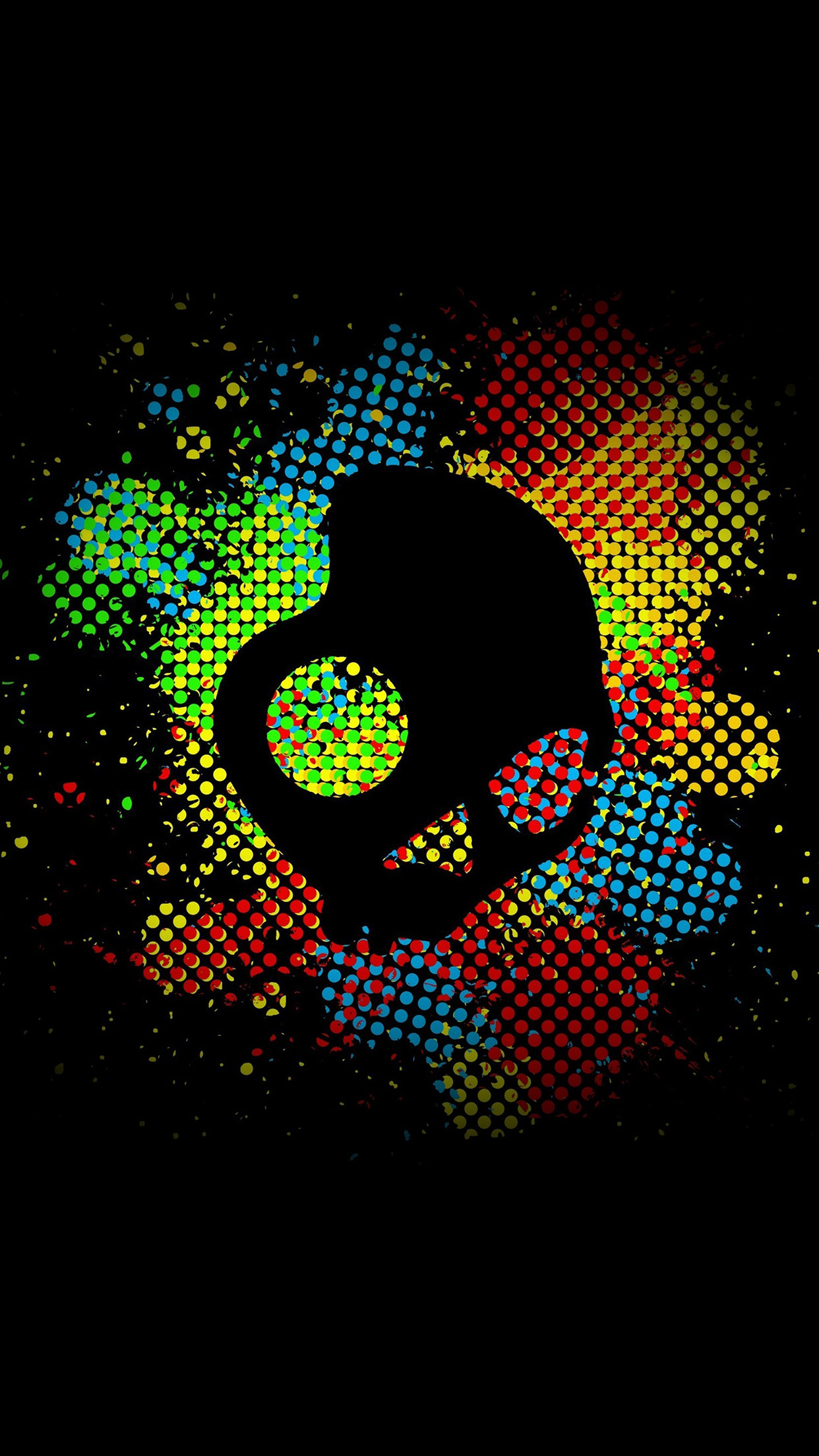Colorful Skull Dark Art Illustration Android Wallpaper free download
